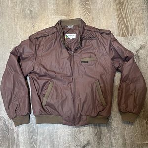 Members Only Rainbow Vintage 80s Mens Brown Cafe Racer Jacket Sz 40 Metal Tag